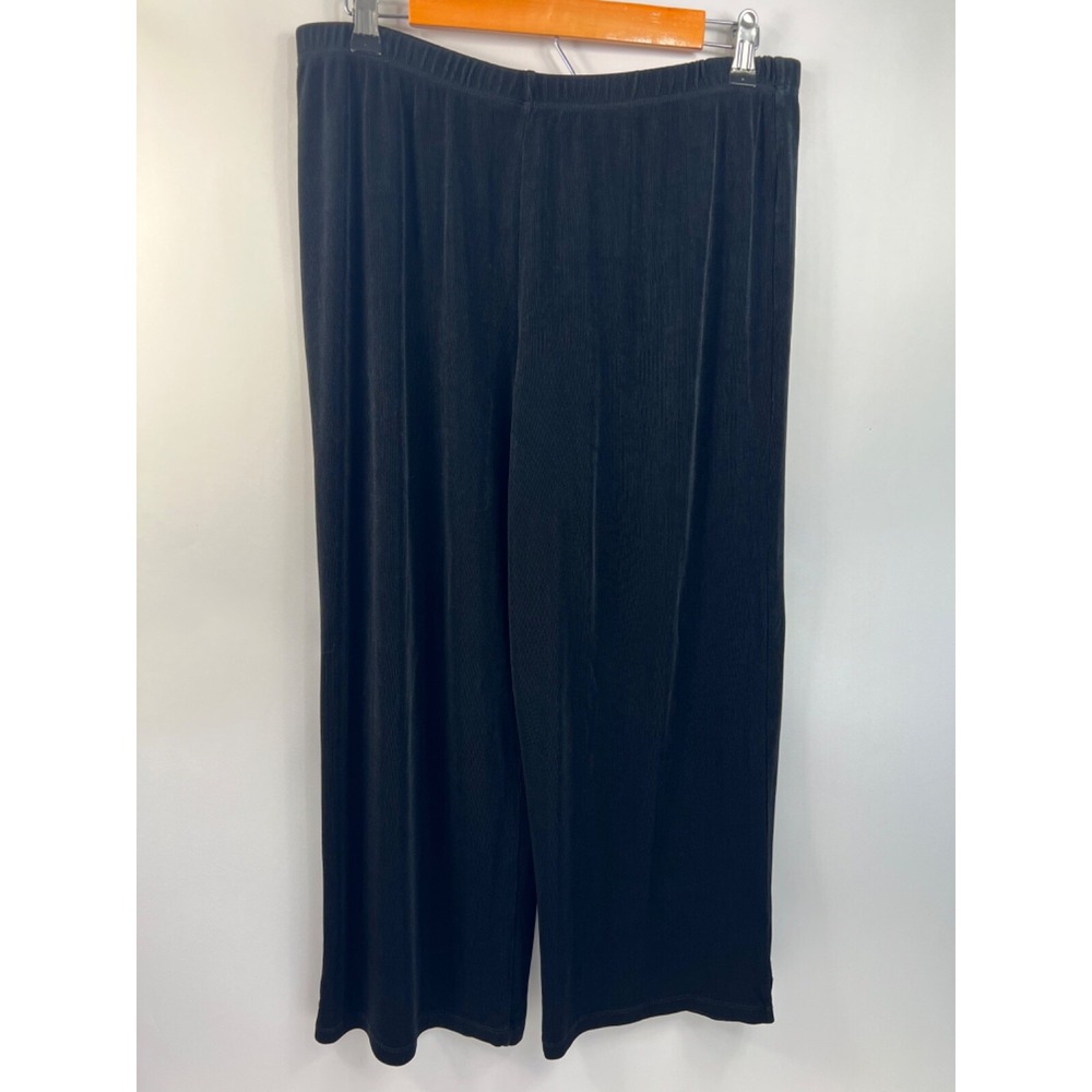 Coldwater Creek Dress Pants Women's Sz‎ L Black Elastic Waist Straight Leg